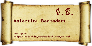 Valentiny Bernadett névjegykártya