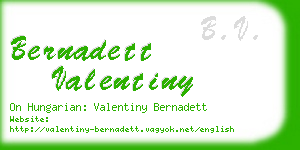 bernadett valentiny business card